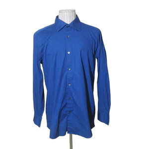 Charles Vogele Blue Cotton Stretch Office/Work/Dress Shirt Easy  Care 43/44
